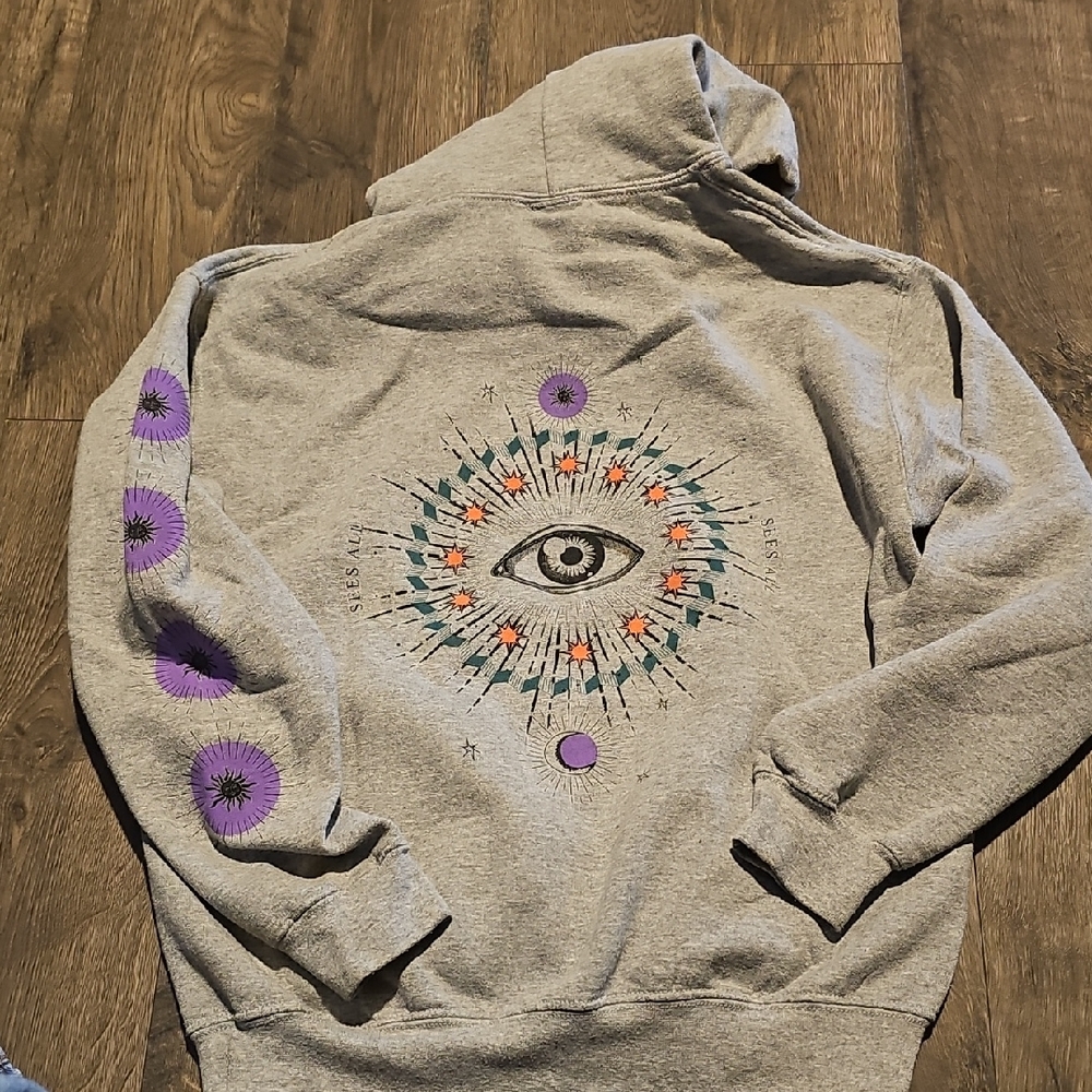 Urban Outfitters Zodiac Astrological Light Gray Sweatshirt Small Women Evil Eye